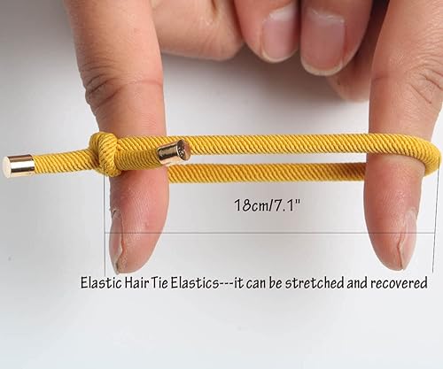 Miniatura 4 de Bandas elásticas para el cabello, bandas de goma elásticas, paquete de 12, soportes elásticos para cola de caballo para mujeres y niñas (azul)