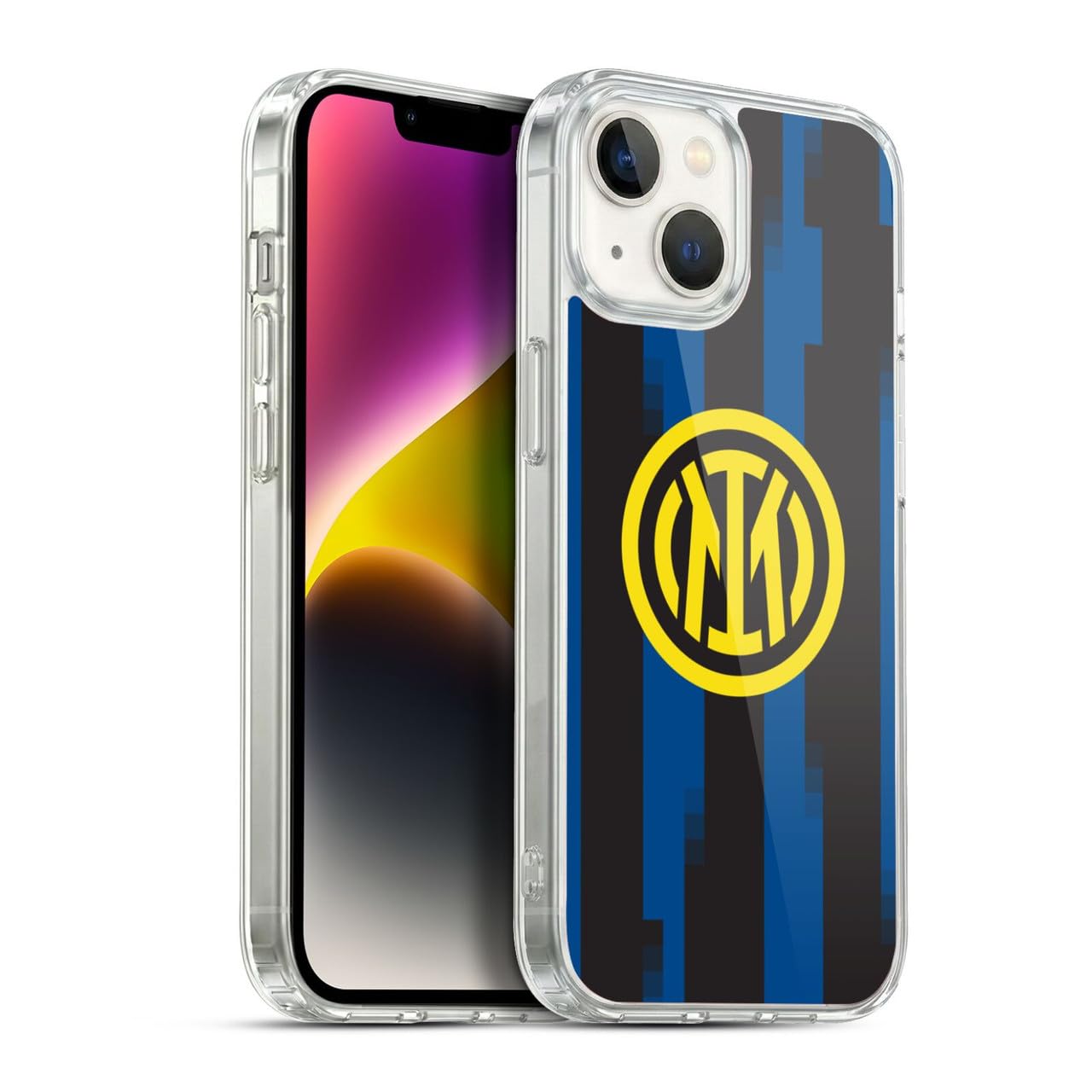Head Case Designs Officially Licensed Inter Milan Home 2023/24 Crest Kit Gel Case [Military Grade Protection] Compatible With Apple iPhone 14