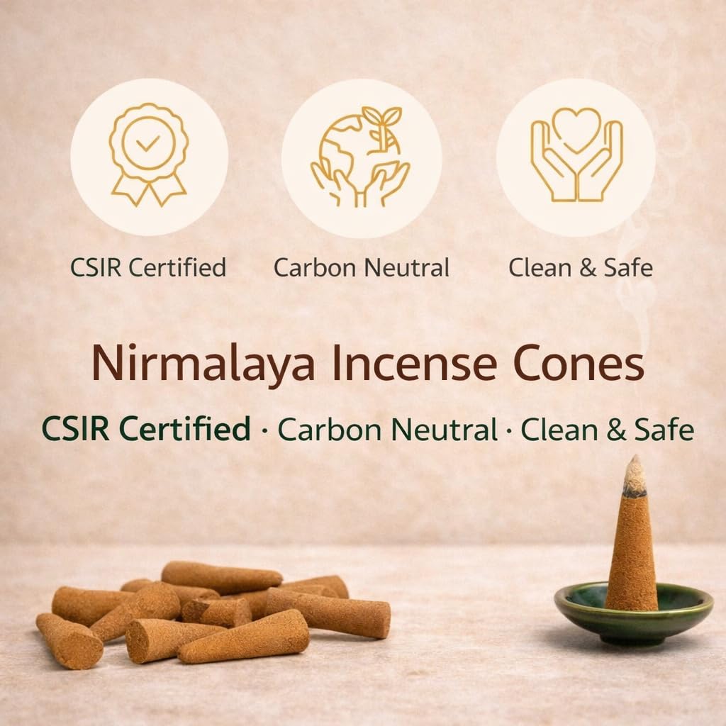 Nirmalaya Coni di incenso alle erbe naturali, coni di incenso per fiori riciclati Pooja, coni Dhoop biologici (40 unità