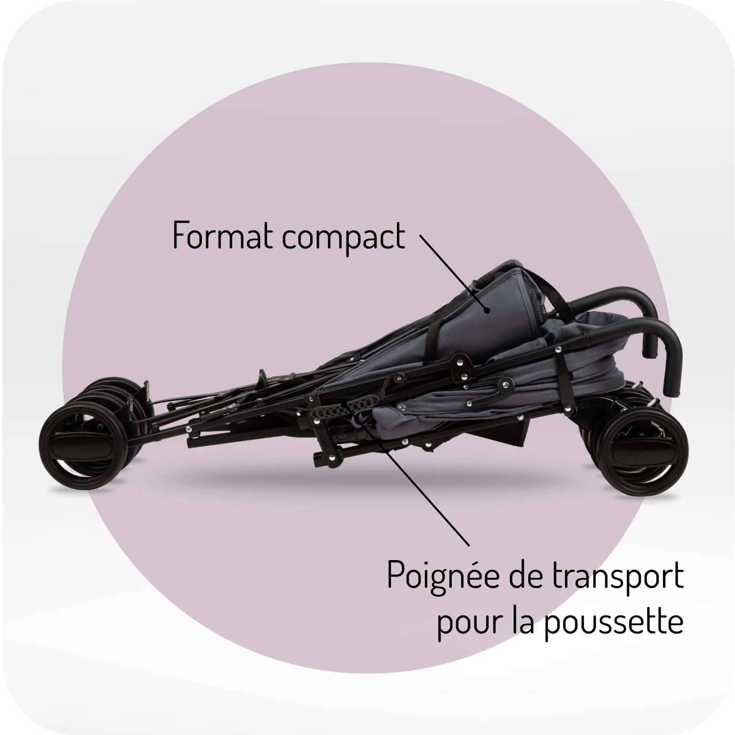 MoMi AKIRA poussette pour enfants à partir de 6 mois (jusqu’à 15 kg), harnais de sécurité 5 points réglable, sac, panier de courses, habillage pluie et moustiquaire.