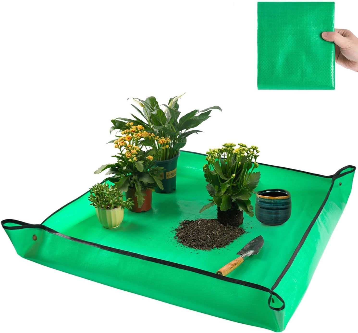 SHIDHMI 50 * 50CM Gardening Mat for for Indoor Bonsai Succulent Plant Care, Waterproof and Foladable PE Garden Mat for Watering Grassland Balcony Nursery Potting and Transplanting Mat Plant Seedling (B0CX5GWT8Y) Amazon Price History, Amazon Price Tracker
