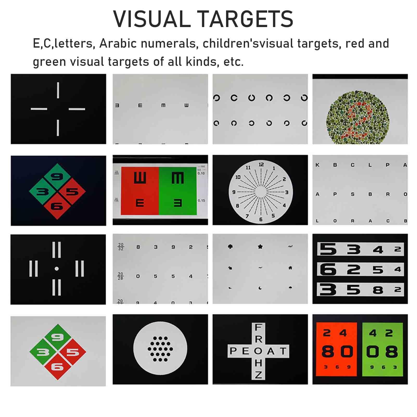 Sehschärfetafel digital visuelle Ziele Ophthalmische Tafel 1-6 m Abstand einstellbar, für optische Shop-Optometrie Erkennung,18.5in