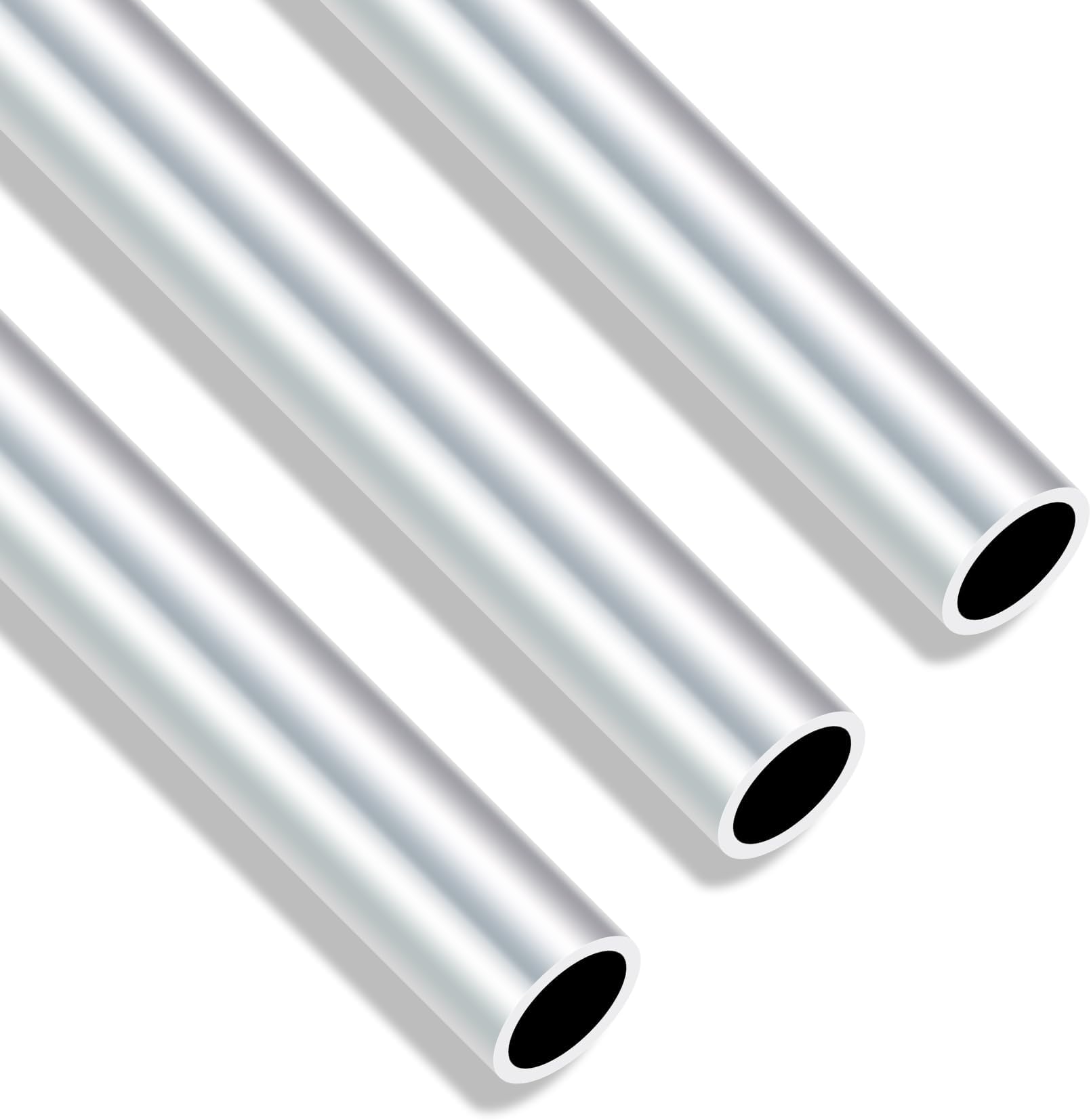 6063 Aluminium Round Tubes, 16mm OD 13mm ID 300mm Length 1.5mm Wall Seamless Straight Aluminium Tubing Pipe(3PCS)