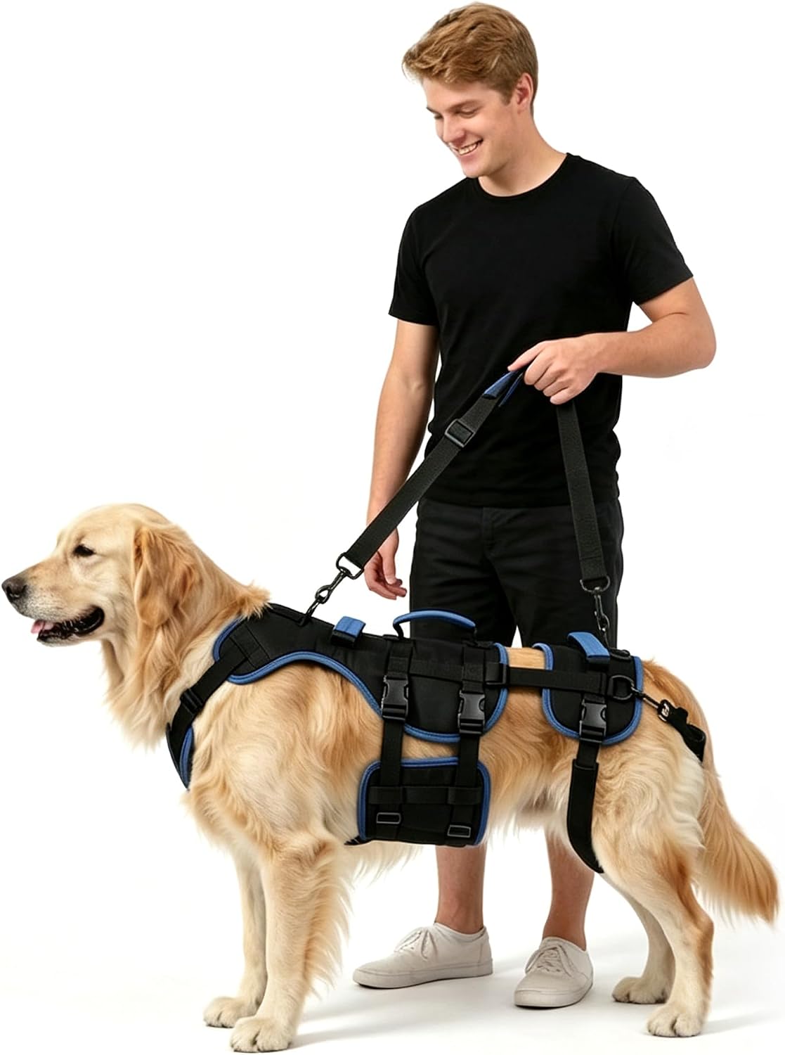 Full Body Dog Harness Lifting Sling Large Dogs Hind Leg Support Blue XL