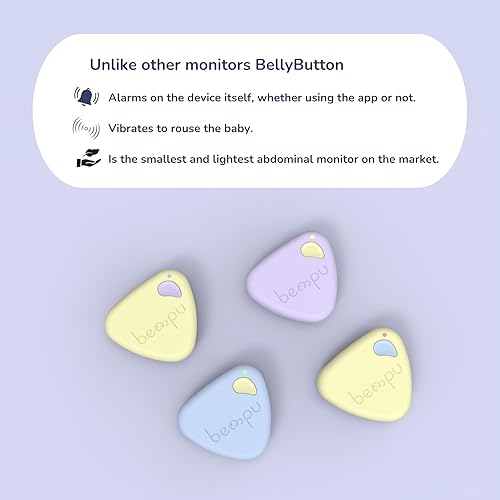 Miniatura 7 de Bellybutton Monitor de respiración inteligente para un sueño más seguro con vibración suave, notificaciones de aplicación, fácil de sujetar,