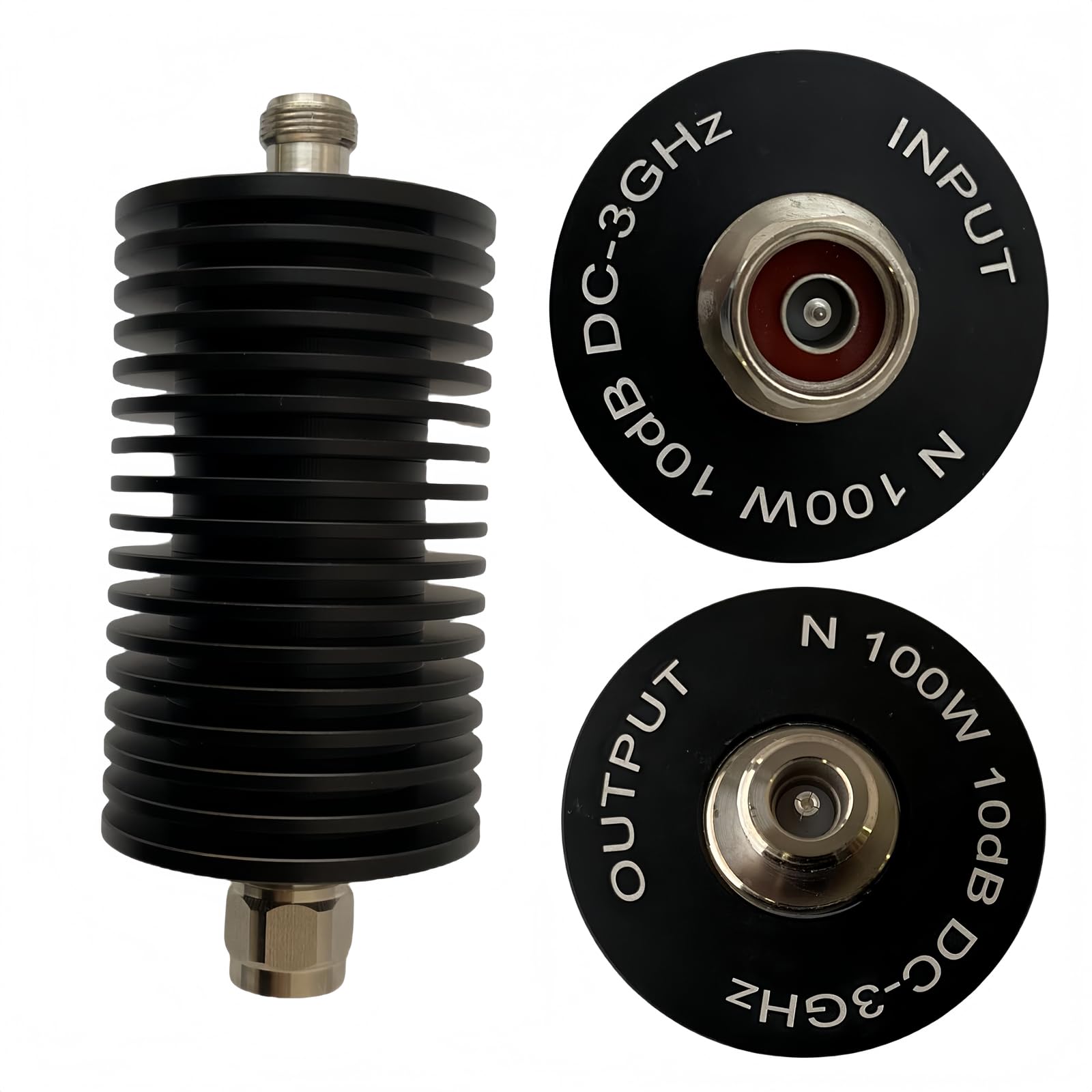 BECEN Atenuador fijo tipo N de 10 dB, 100 W, 100 W, 3 GHz, conector N de 50 ohmios