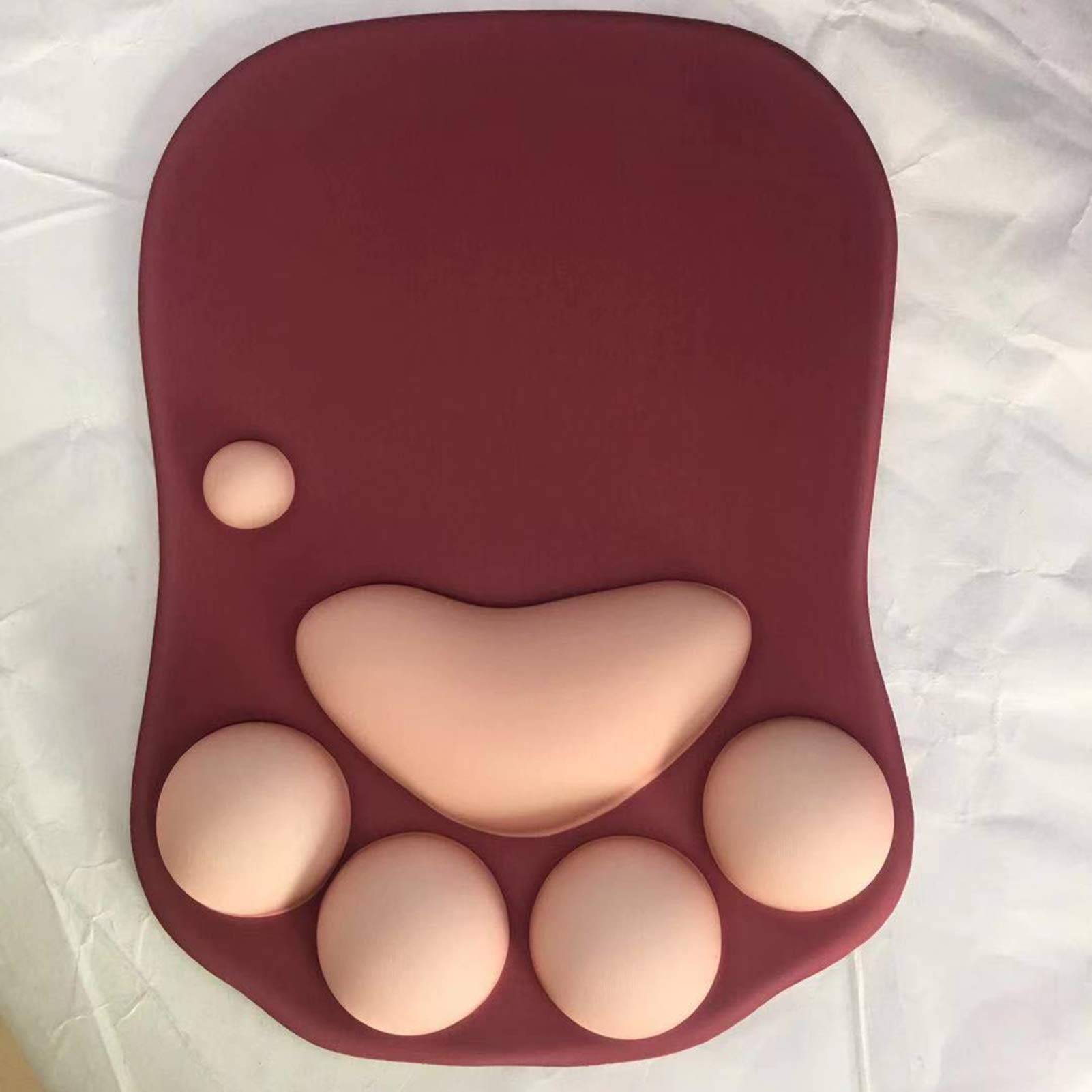 Tappetino Mouse Con Supporto Polso – Zampa Di Gatto, Silicone Morbido, Rosa, Antiscivolo - Foto 1