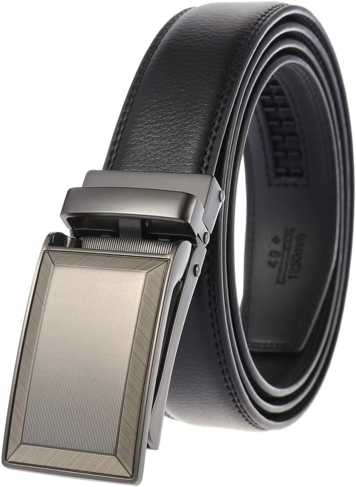 Click Belt As Seen On TV for Mens Jeans Dress Suit Adjustable with Open Buckle Automatic Ratchet Belts Strap Width 1 1/8"