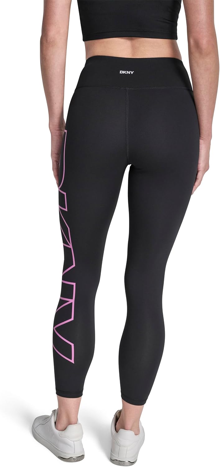DKNY Womens Exploded Logo High Waist Balance Compression Legging - Image 3