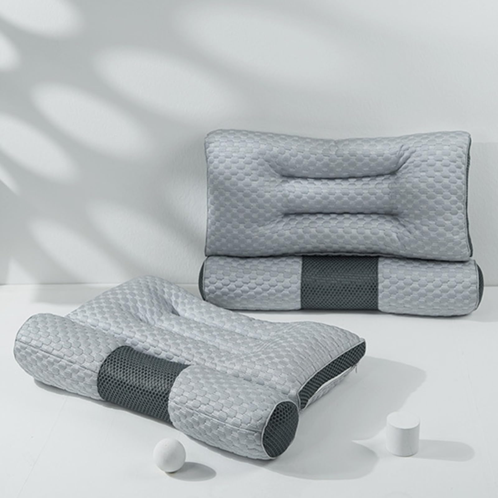 Pillow For Sleep Apnea, Orthopedic Deep Pillows, Ease, Ergonomic For Neck And Shoulder, For Side, Back, Stomach Sleepers