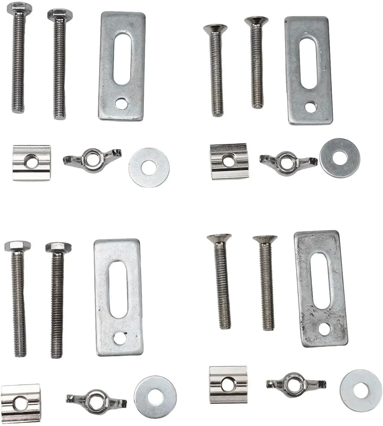 T-Slot Clamp 8pcs Adjustable M6 Hold Down Clamps Silver Tool Metal Hardware
