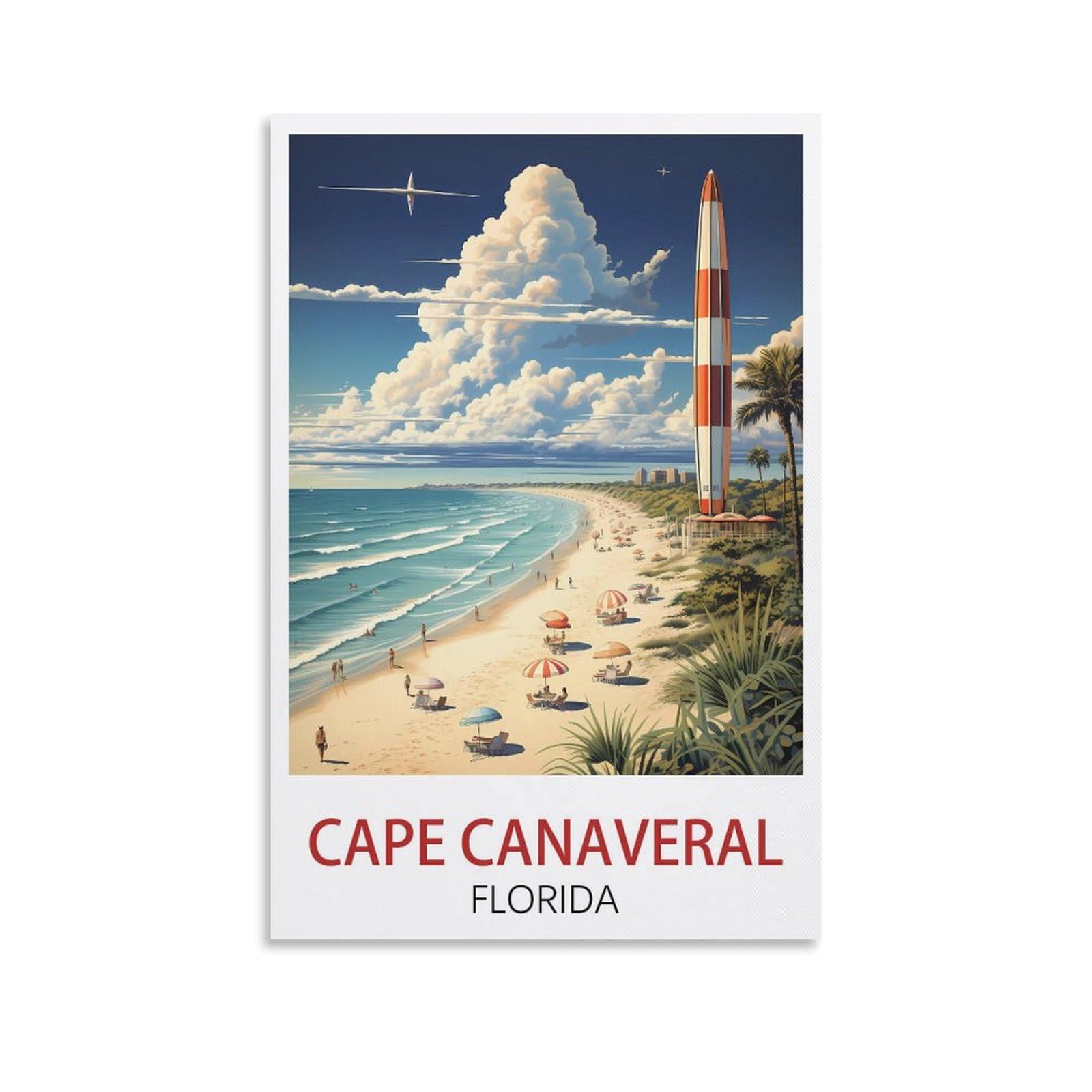 EZMLFA DIY Diamond Painting,Cape Canaveral Florida 5D Diamond Art DIY Cross Stitch Crystal Rhinestone Embroidery Pictures Craft for Home Wall 50x60cm