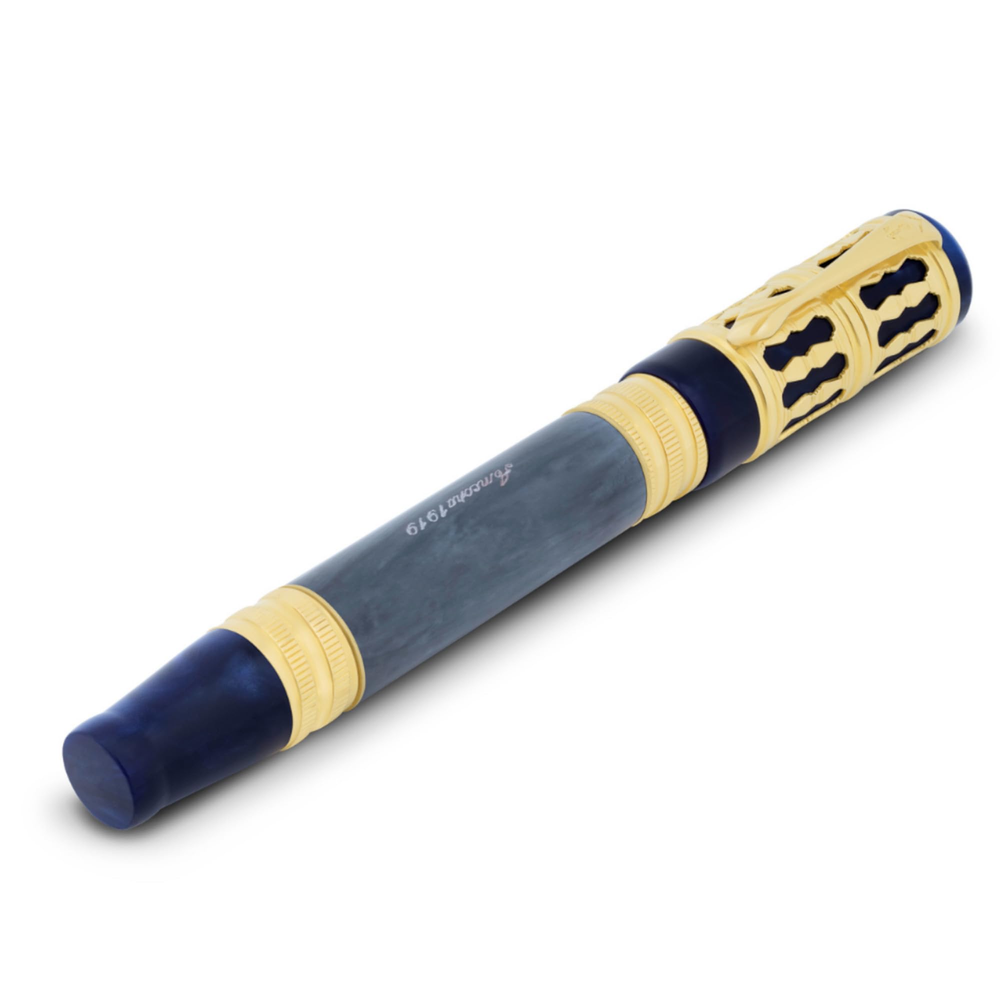 Ancora1919 Torre Blue I Luxury Limited Edition Italian Rollerball Pen 18K Gold I Luxurious Handcrafted Fine Writing Instrument — view 3