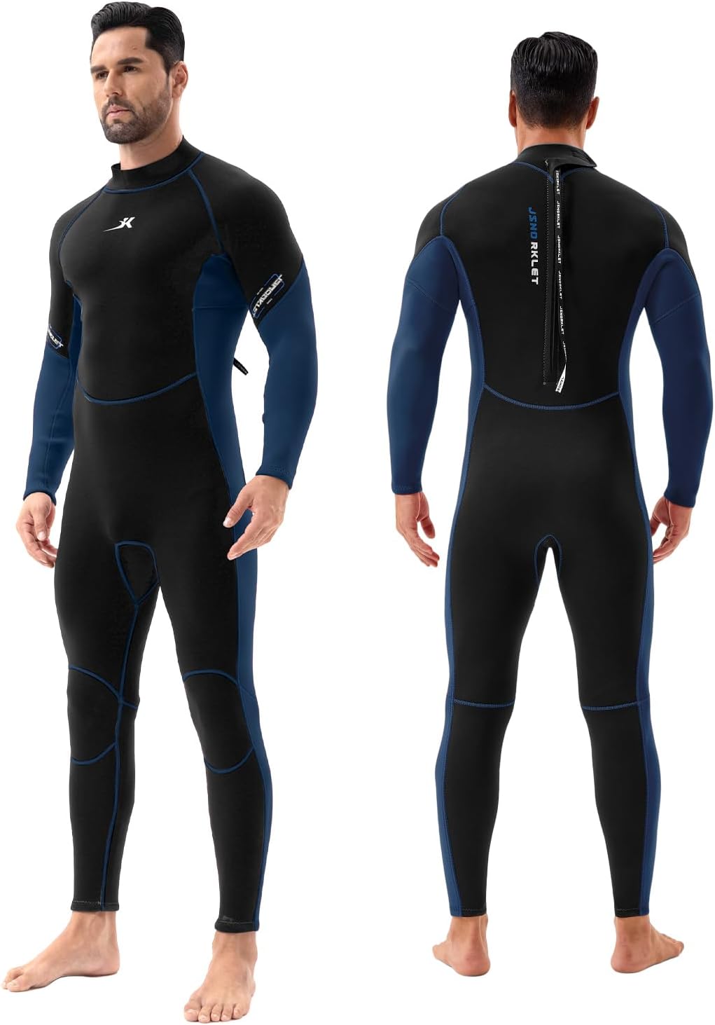 Wetsuits for Men, 3mm Back Zip Full Wetsuit for Diving Swimming
