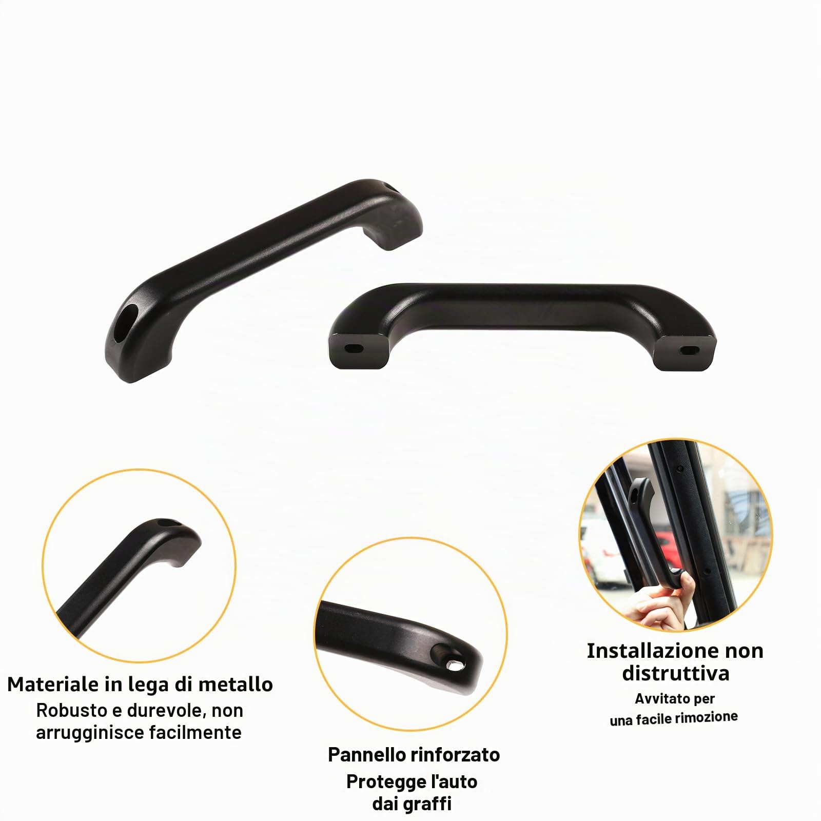 PIUGILH Impugnatura a colonna per auto, adatta per Land Rover Defender, per interni auto, colonna A, ricambio per Land Rover Defender 110 90, maniglia interna per accessori Land Rover Defender (nero)