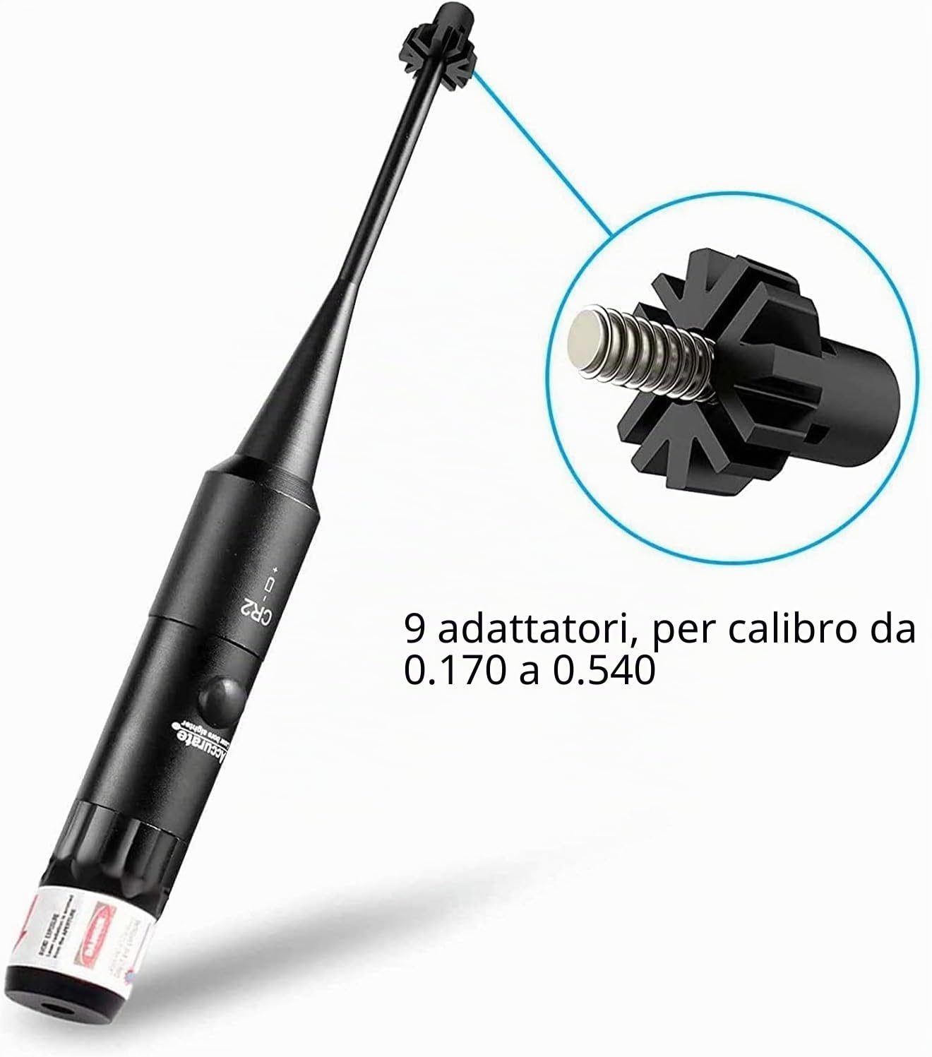 KinZon Kit di mirino con foro rosso laser Bore Sighter per calibro da 0.17 a 0.54 per lunetta di mira e pistola, softair