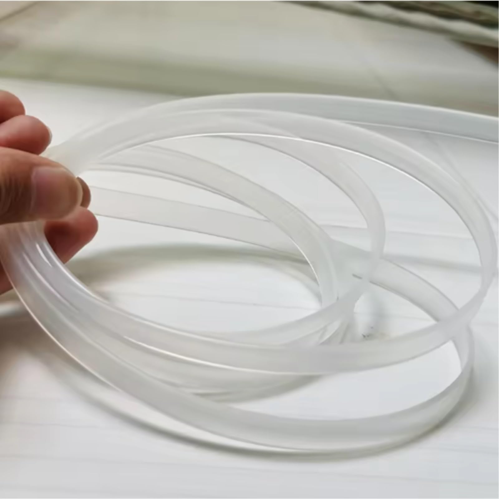Burlete Ventana Agua,Burlete Persiana Strip de goma silicona sólida personalizada Barra plana Caja luz sello alta temperatura resistencia al calor transparente(3.0M_3.0MM_20MM)