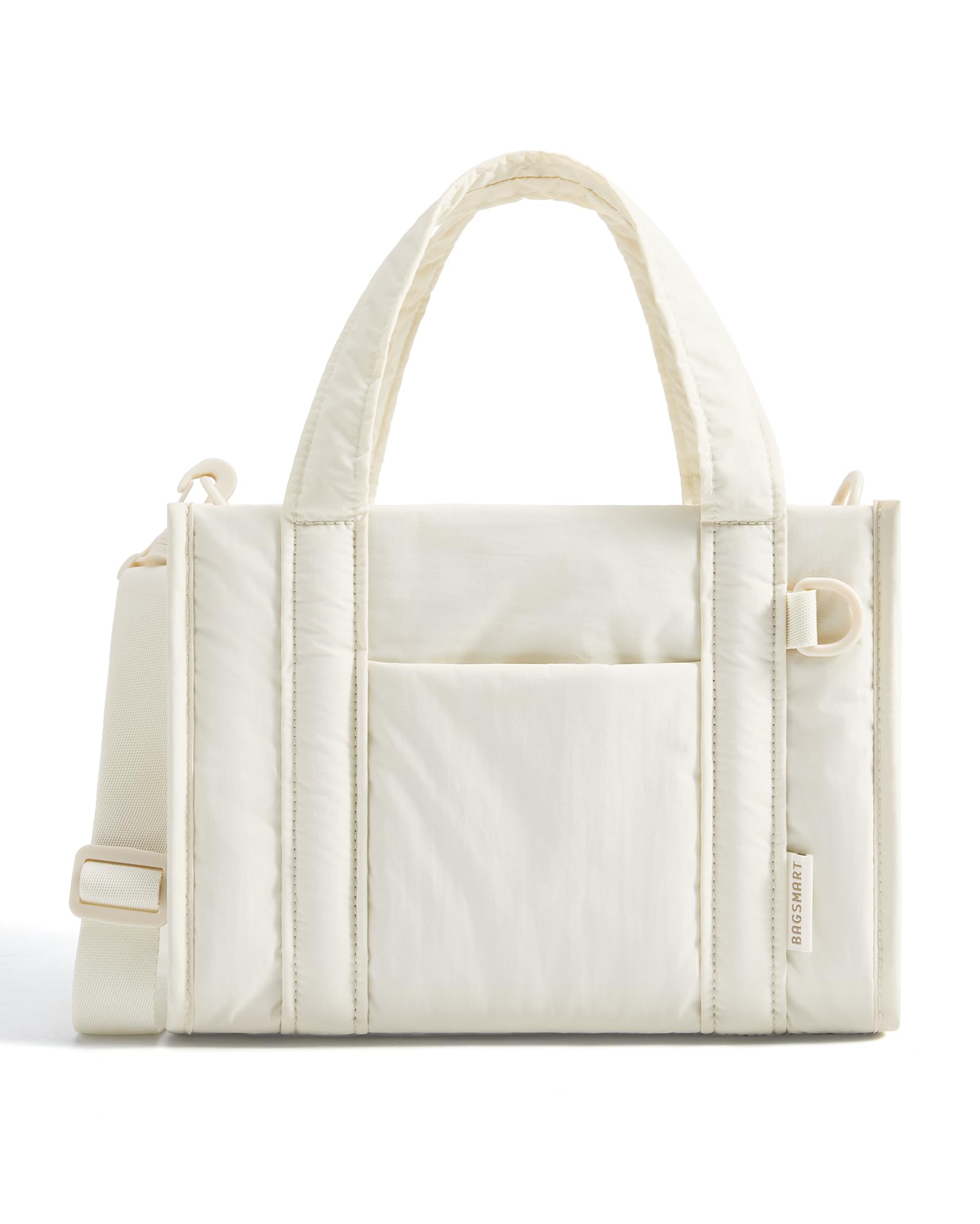 BAGSMART Boxy Tote Bag for Women, Crossbody Bag with Zipper, Crush Bow Purses for Travel Work College