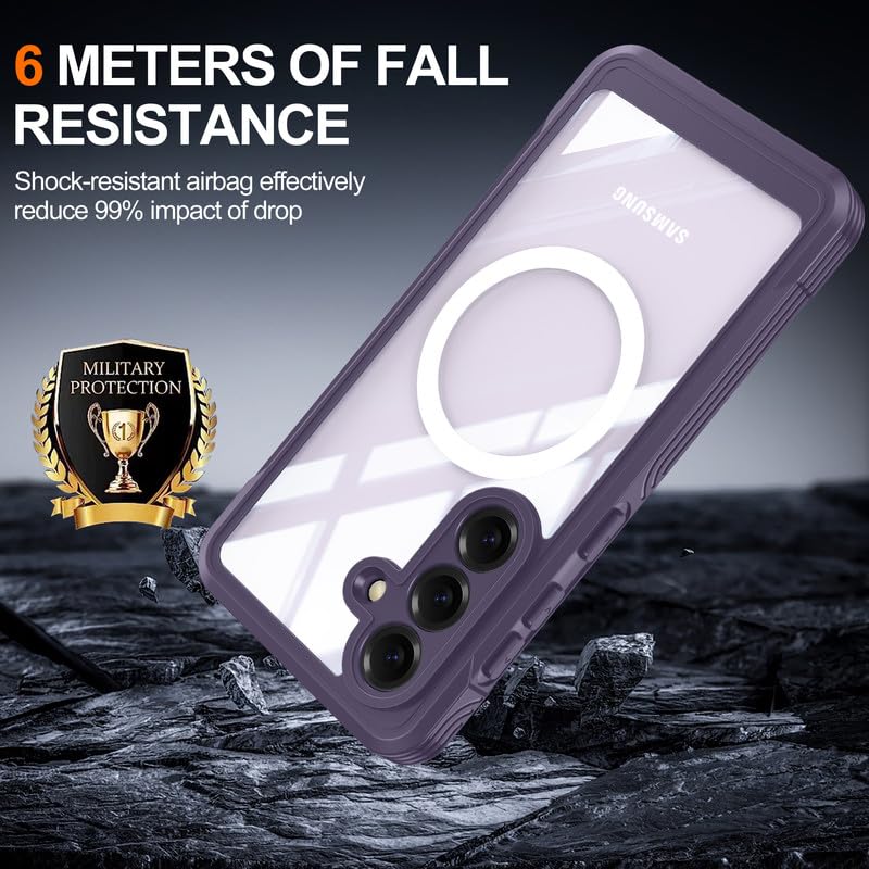 Image of LuxuryKase Shockproof Front & Back Cover for Samsung Galaxy S26 Plus with Full Body Protection | Strong Grip | Camera & Screen Guard | Wireless Charging Support | Durable TPU+PC Design - Purple