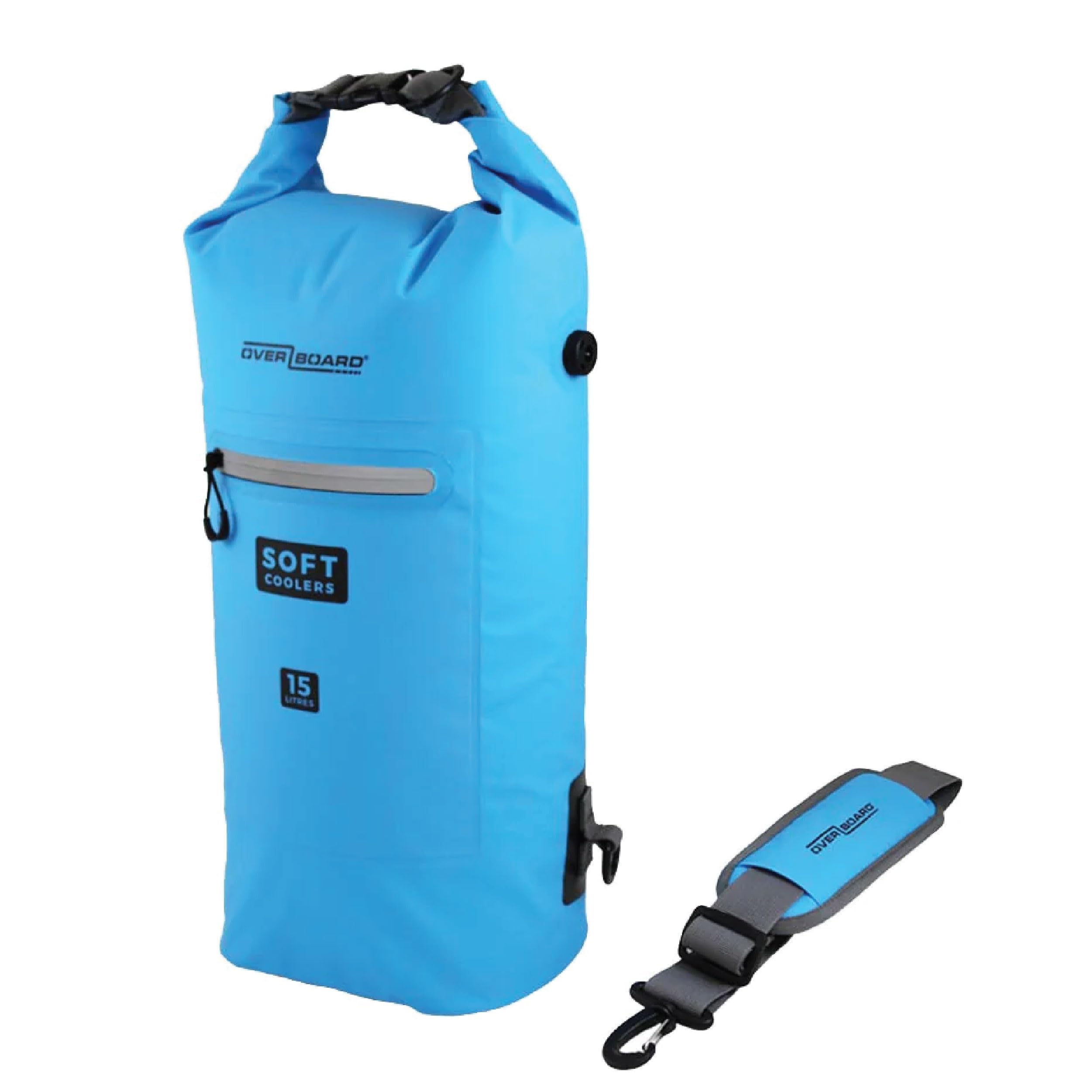 OverBoard Waterproof Soft Cooler Bag 15L – Leakproof Insulated Cooler with Shoulder Strap for Camping, Beach, Boating & Outdoor Adventures