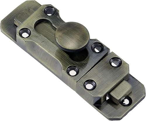 Miniatura 2 de 2 piezas de bronce antiguo pestillo deslizante cerrojo 3.2 pulgadas cerradura de seguridad decorativo moderno retro muebles resistentes hardware