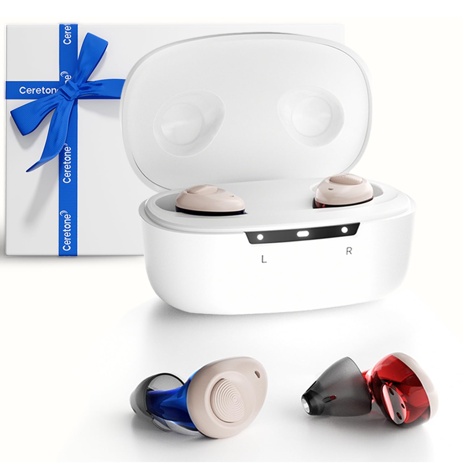 Ceretone Hearing Aids for Seniors Rechargeable, Hearing Aid with Intricon® Digital Chip with Advanced Wind Noise Management Premium Sound Quality, Auto Turn On&Off (Not Amplifiers), Noise Reduction