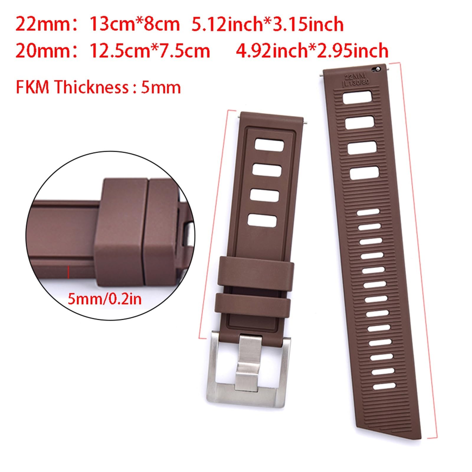 INFRI Cinturini per orologi in gomma fluorurata FKM 20mm 22mm Cinturini impermeabili a sgancio rapido per ogni marca di orologi subacquei