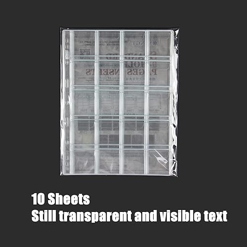 Vista 13 de Páginas de monedas de 30 bolsillos para coleccionistas, páginas estándar de colección de monedas de 9 agujeros, 10 hojas de fundas para monedas