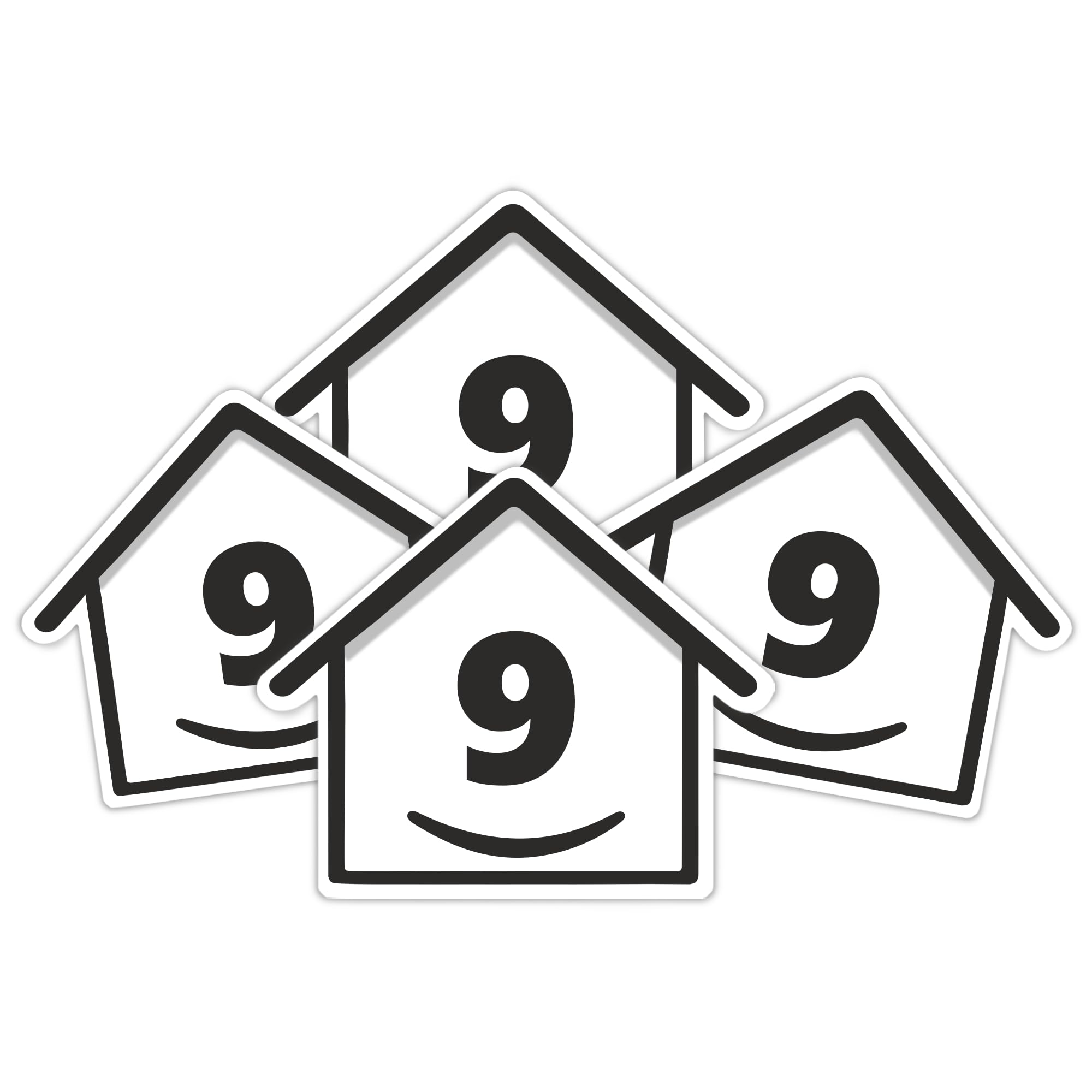 4 x Bin Numbers for Wheelie Bins, 1-99, 15cm ‘Happy House’ Design Dustbin Stickers, Easy Application Stick On Number Stickers - Weatherproof Self Adhesive Vinyl, Black (11) — view 51