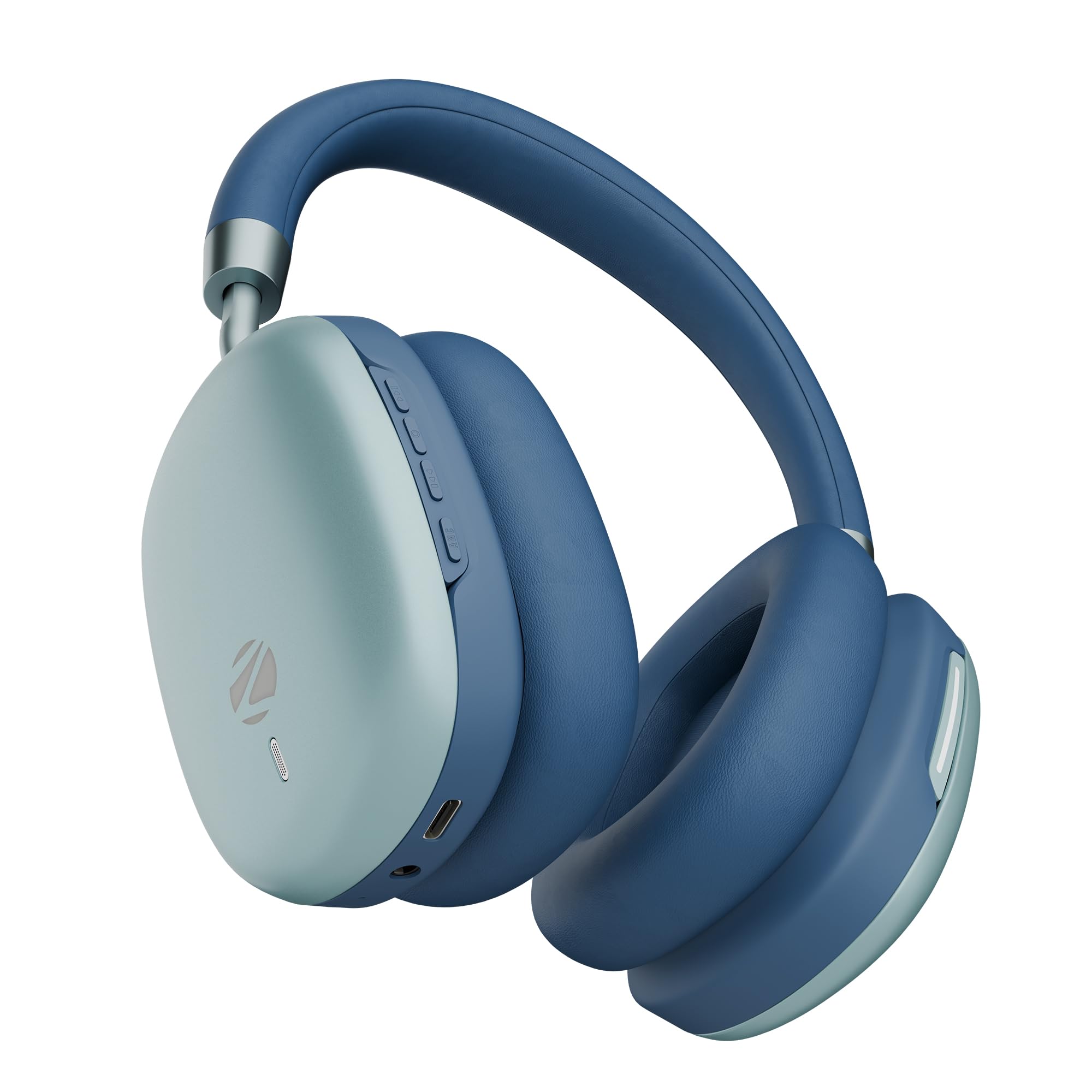 Zebronics Wireless Headphones, Hybrid ANC 48dB, Upto 100Hrs Playback, 40mm Drivers, Dual Mic ENC, BT v6.0, Gaming Mode, Dual Pairing, Touch Controls, App Support, AUX (Silencio 200T, Blue)-image-34