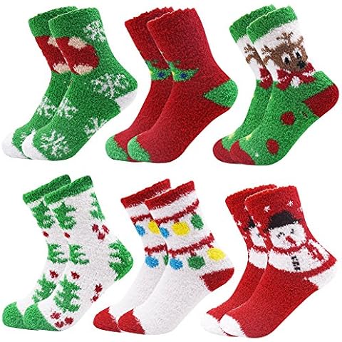 October Elf 6 Pairs Adult Christmas Holiday Socks Warm Winter Cozy Socks (One size, Mix) Cover