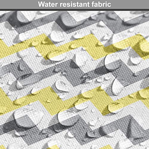 Image of Lunarable Geometric Fabric by The Yard, Horizontal Chevron Pattern Zigzag Endless Simplicity Design Print, Decorative Fabric for Upholstery and Home Accents, 2 Yards, Yellow Ecru