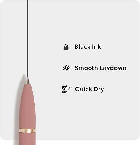 Miniatura 4 de U Brands Monterey - Bolígrafos de punto, 4 unidades, tono Atlantis, tacto suave, detalles dorados, punta gruesa (0.039 pulgadas), tinta negra