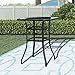 LOKATSE HOME Outdoor Bistro Bar Height Table Metal Frame Square Tempered Furniture Glass Top All Weather for Patio