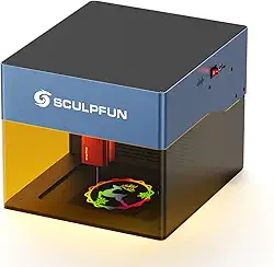 SCULPFUN iCube Pro Max Gravador a Laser, Cortador a Laser CNC com Potência de Saída de 10W, Máquina de Gravação de Alta Velocidade de 10.000 mm/min com Sistema de Filtragem de Fumaça, 120 * 120mm