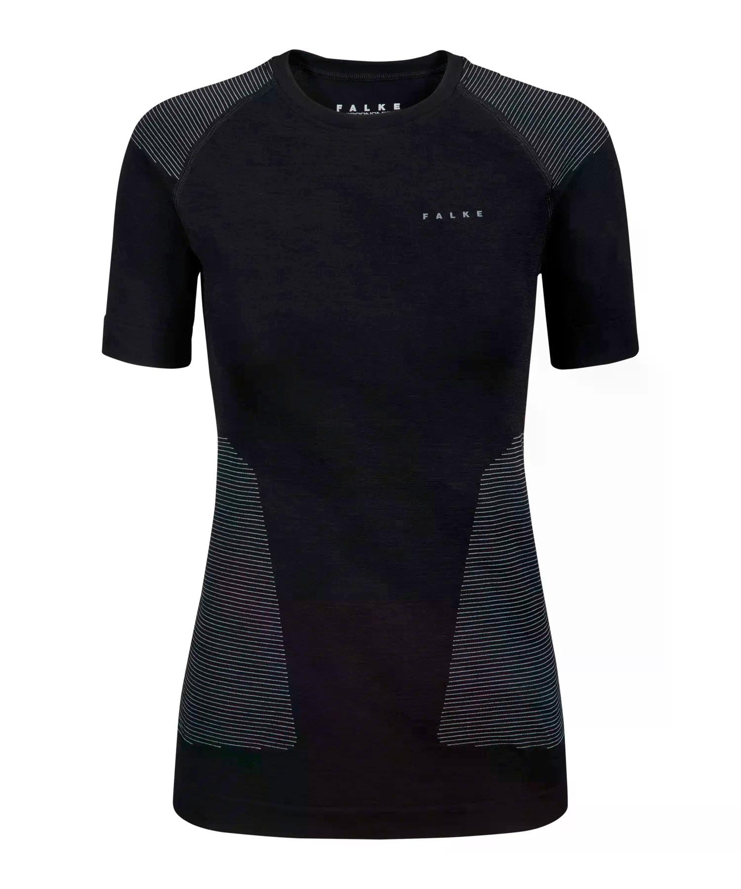 FALKE Kobiety Warstwa podstawowa (góra) Wool-Tech Light Protective W S/s Ts wełna materiał funkcjonalny regulujące klimat 1 Sztuka, Czarny Black 3000, M
