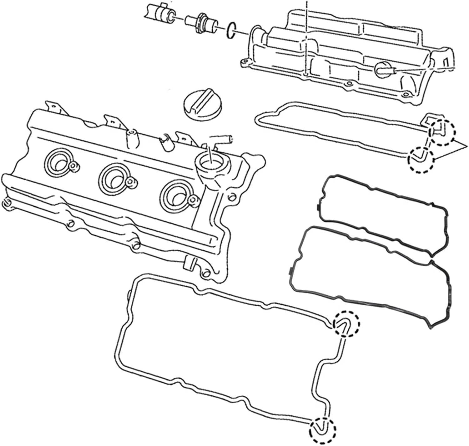 Rocker Gasket Bolt Seal for Nissan for Pathfinder Ii 3.5 2000-2004 for Presage 2003-2009 Universal Car Accessories Engine Valve Cover OEM 13270-4W000