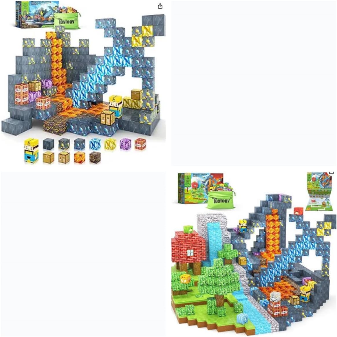 226PCS Magnetic Blocks - Build Magnet World, Mine Forest Sensory Kids Games Toys Construction Building Toys for Toddler Christmas Birthday Gifts for 3 4 5 6 7 8 Years
