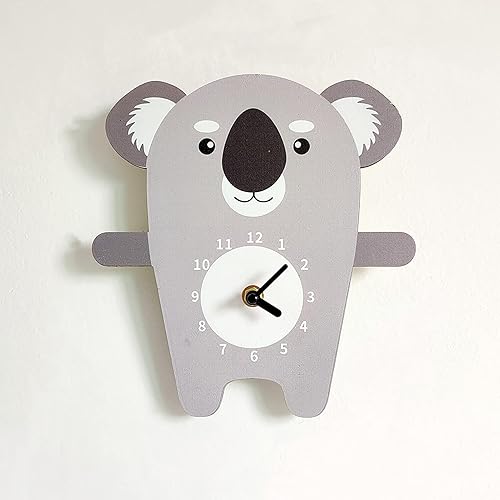 Miniatura 3 de shlutesoy Reloj colgante de pared Panda Tiger en forma de ampliamente aplicado, multiusos, caricatura, lindo animal, reloj de pared decoración para