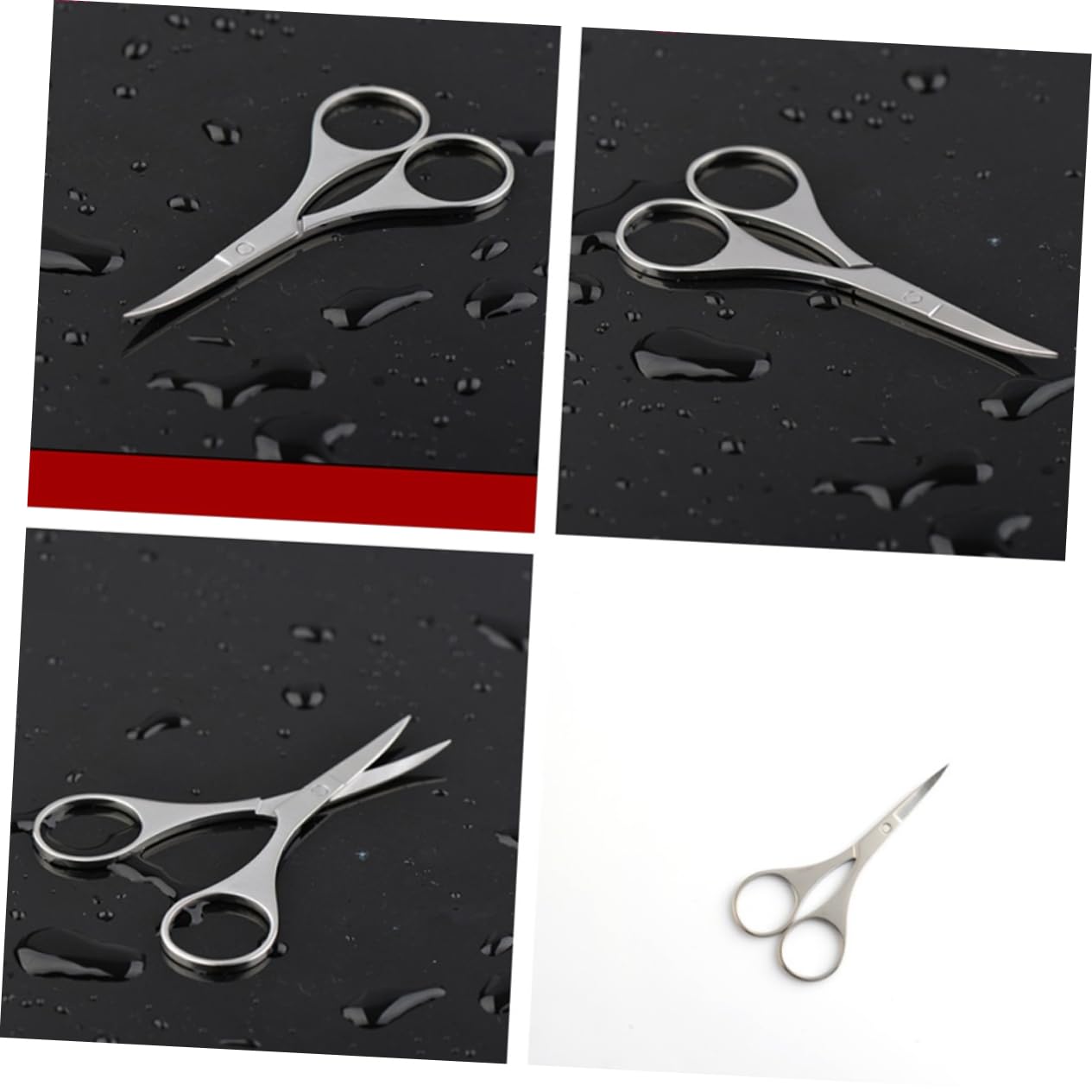 Tijeras Vibrissa de Acero Inoxidable para Cejas y Vello Nasal Puntas Redondeadas, Diseño de Seguridad y Fácil de Agarrar