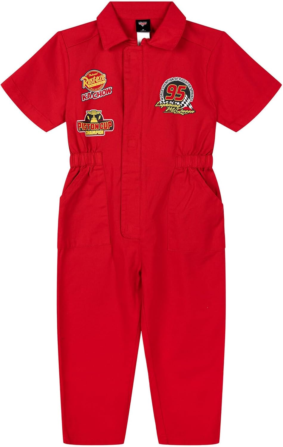 Disney Cars Racing Mechanic Suit Zip Up Pit Crew Outfit Toddler to Big Kid Sizes (2T - 8)