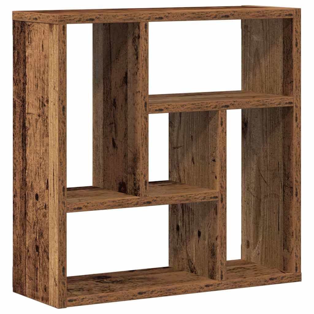 Armoire murale suspendue aspect vieux bois pour un salon cosy