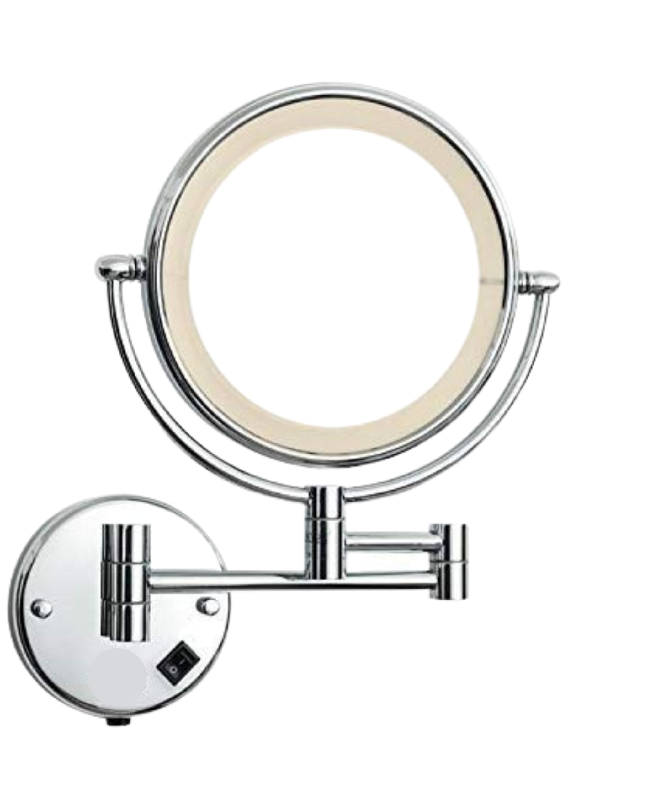 Stainless Steel 5X Led Magnifying Shaving & Makeup Mirror - 8 Inch, Round, Wall Mount, Framed (Silver)-image-36