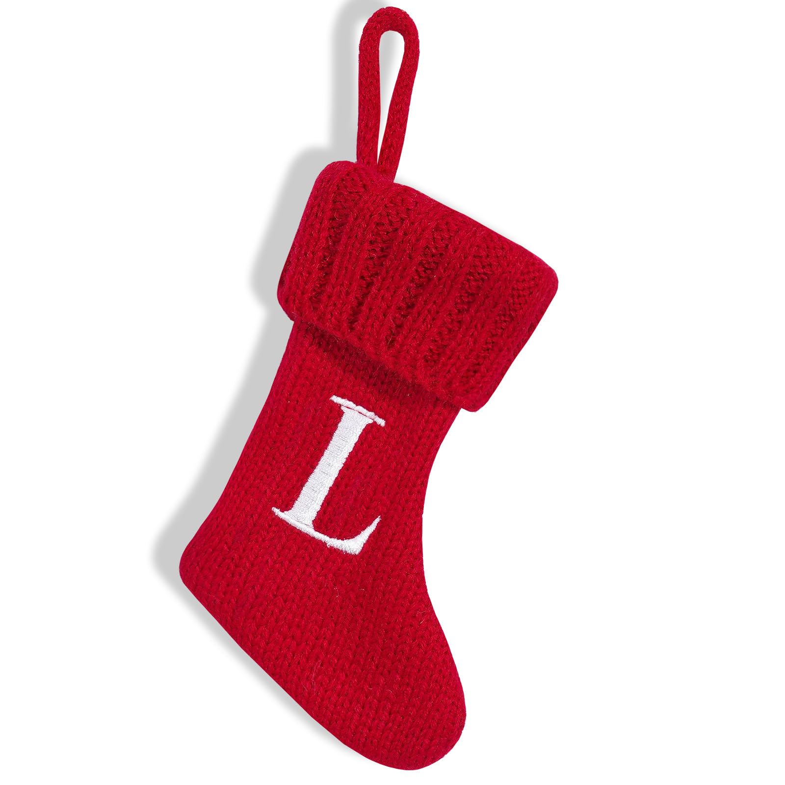 Personalised Christmas Stocking Letter A-Z Santa Stocking Embroidered Christmas Boots Christmas Stocking Red Xmas Gift Bag Christmas Decorations for Christmas Tree Fireplace