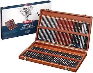 Derwent Sketching Collection, Set di 72 Matite per Disegnare e Scrivere, Ideali per Schizzi, Astuccio in Legno Incluso, Qualità Professionale
