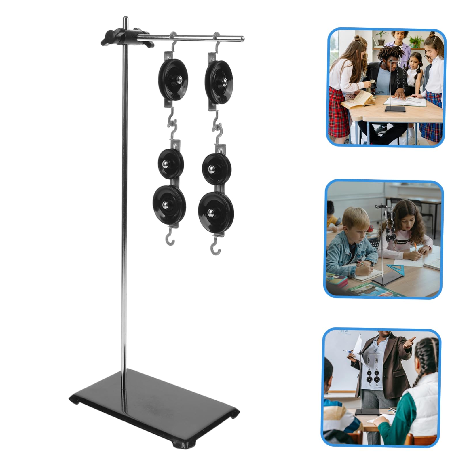 Cabilock Kit Esperimenti Scientifici Carrucole e Supporto in Ferro e Plastico per Laboratori di Fisica e Meccanica, Strumenti Didattici Multifunzionali per Studenti di Scuola Media