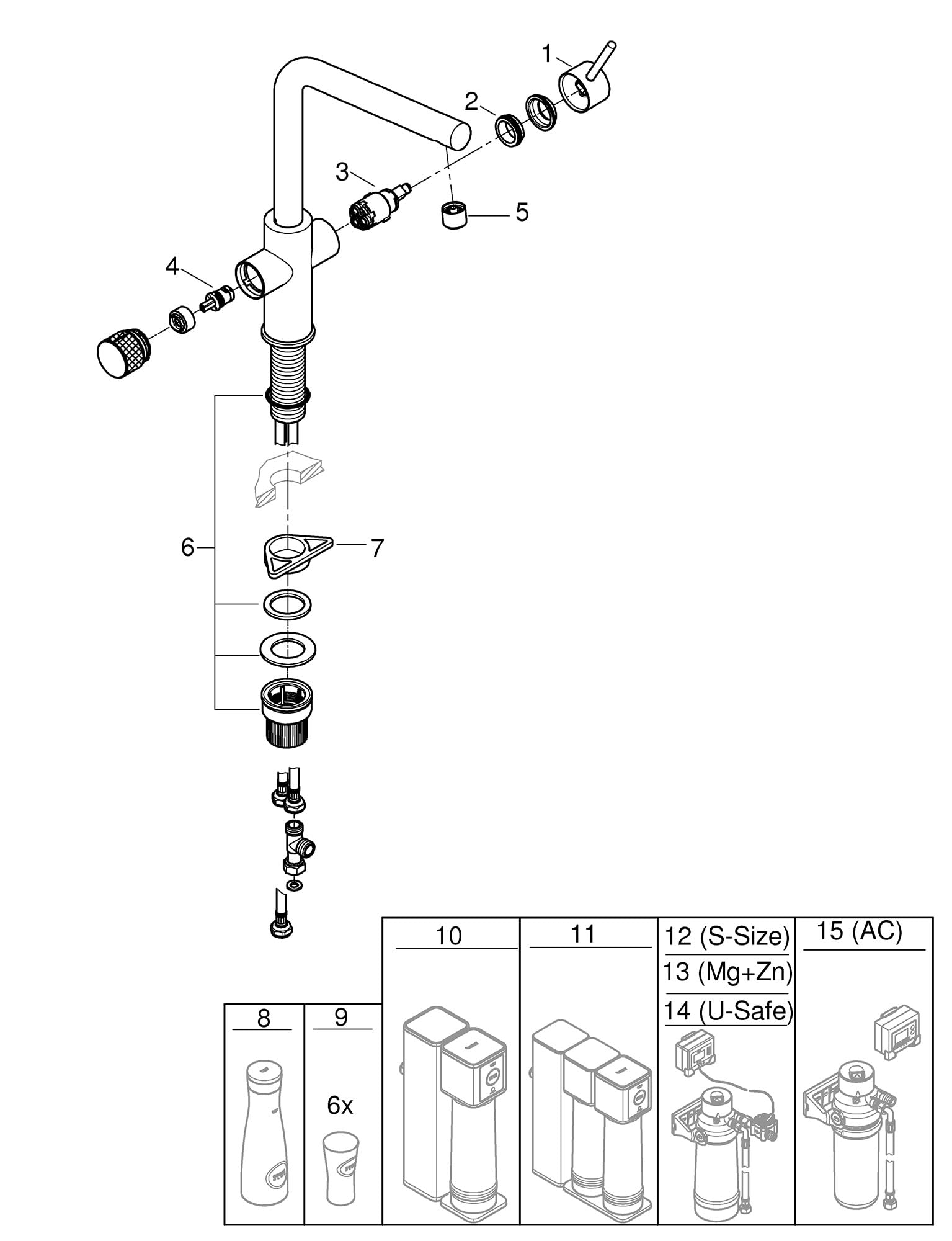 GROHE Blue Pure Minta Rubinetto Filtro Acqua, Bocca L, Bocca Girevole, Canali Acqua Separati, Acqua Filtrata Naturale, Cromo, 30600000