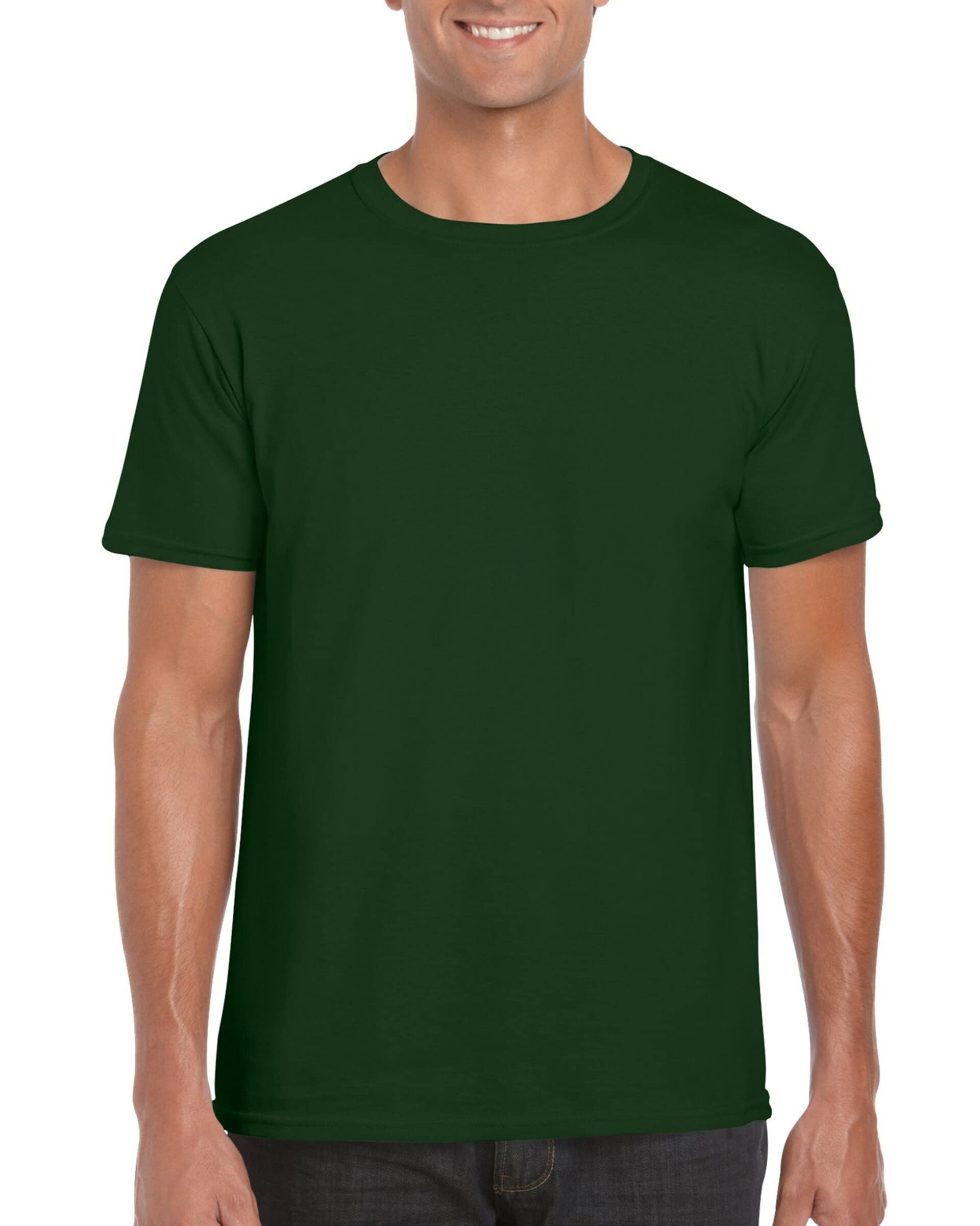 Gildan Men's Medium,Forest Green Short Sleeve Soft-Style™ T-Shirt (M) (Forest Green)