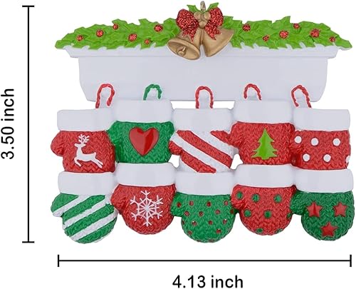 Miniatura 5 de MAXORA Adorno personalizado para árbol de Navidad de familia de 10 manoplas 2023, tradición familiar, recuerdo de Navidad, colección de regalo para