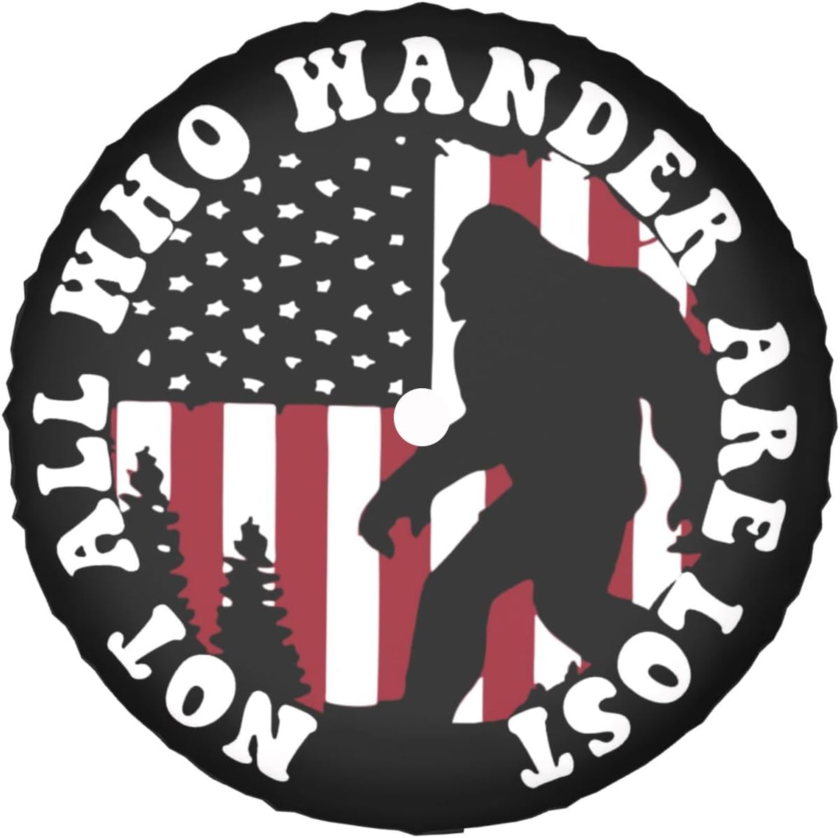 US Flag Spare Tire Cover with Backup Camera Hole fit for Wrangler JL Leather Tire Wheel Protectors (18 inch)